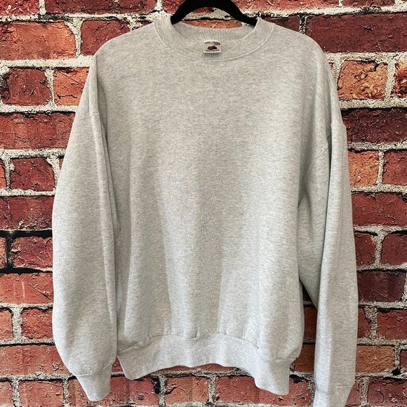 Fruit of the Loom Other - Vintage 90s Fruit of the Loom Blank Crewneck Sweatshirt XXL Pullover Gray